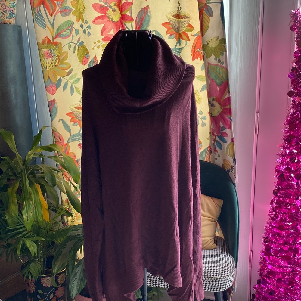 Susina Deep Wine Cowl Neck Sweater